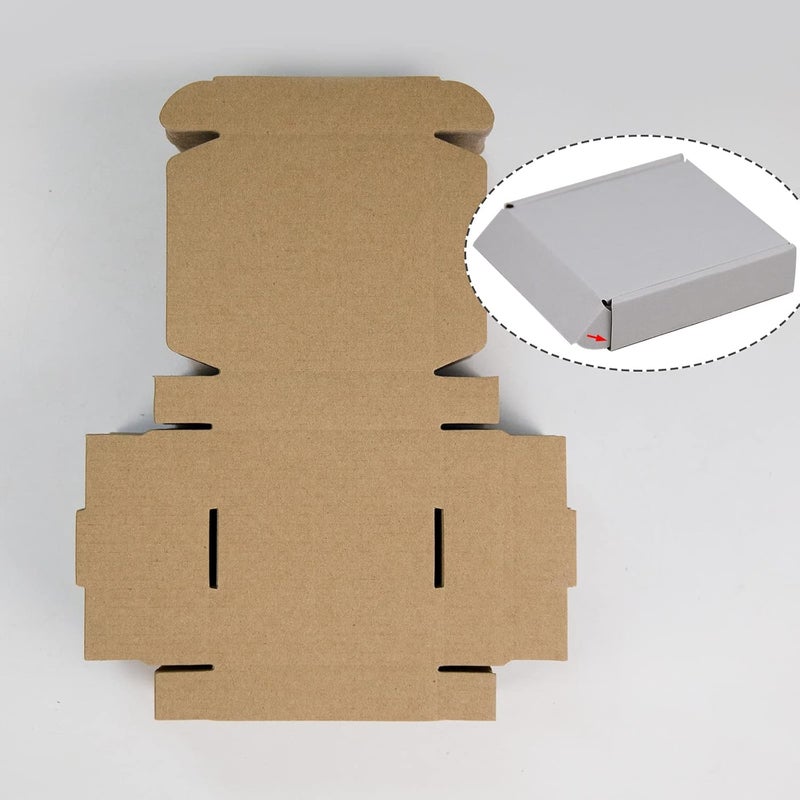 SUNLPH 50 Pack 4x4x1 Inches Small Shipping Boxes, White Corrugated Cardboard Boxes, Moving Mailing Packing Box - Image 3
